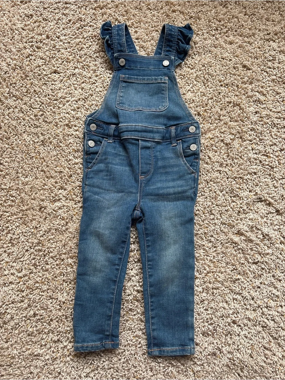 Baby GAP Denim Overalls Ruffle Straps 2T